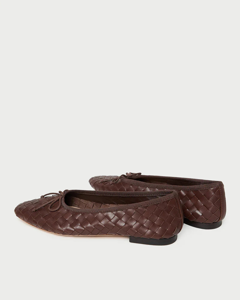 Loeffler Randall Landry Chocolate Woven Ballet Flat