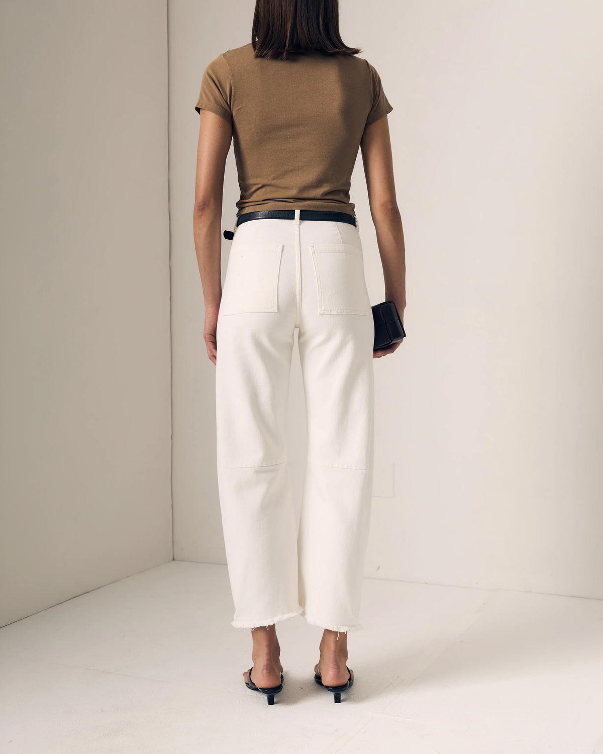 Le Jean Utility Soft Barrel Jeans - White