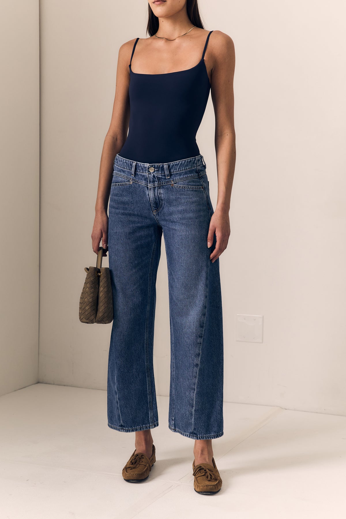 Le Jean Selena Crop - Mide Rise, Indigo Bloom