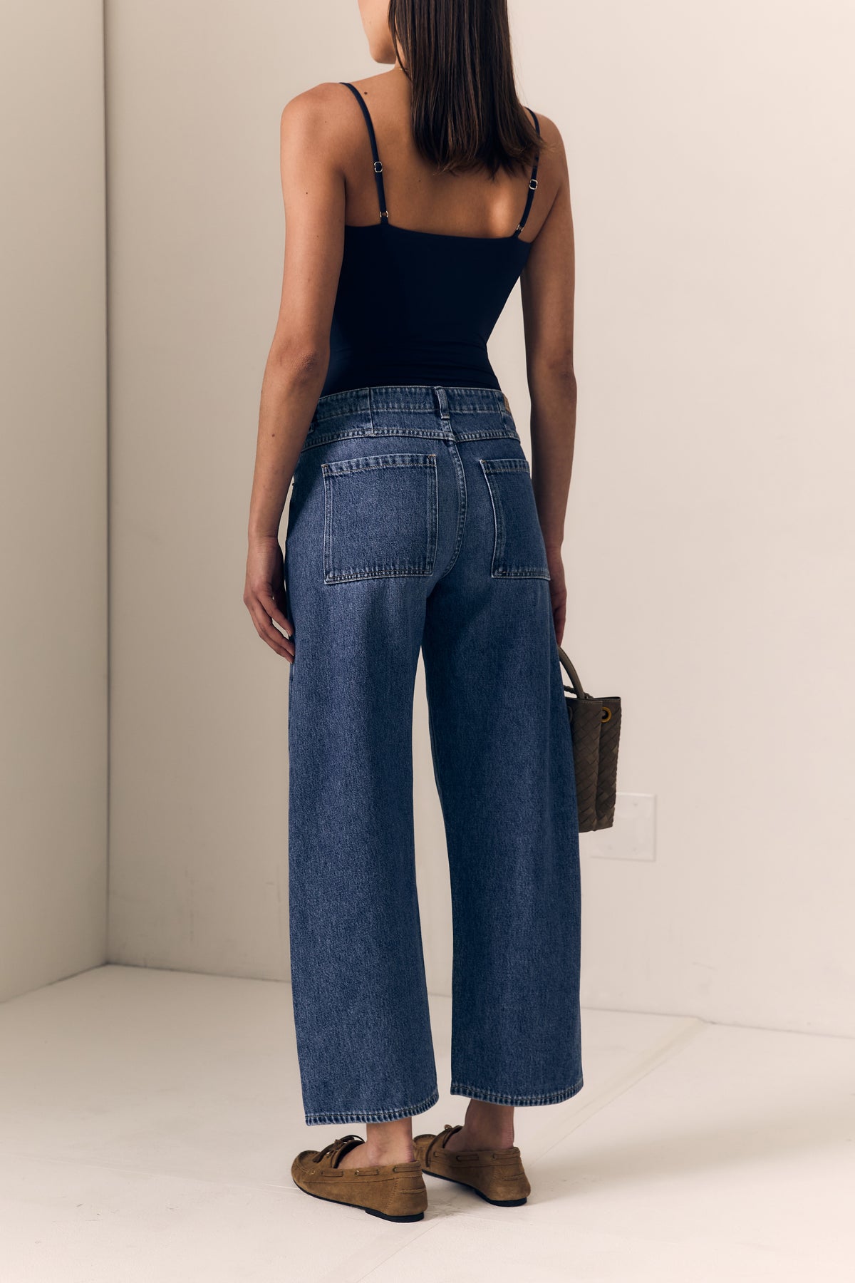 Le Jean Selena Crop - Mide Rise, Indigo Bloom