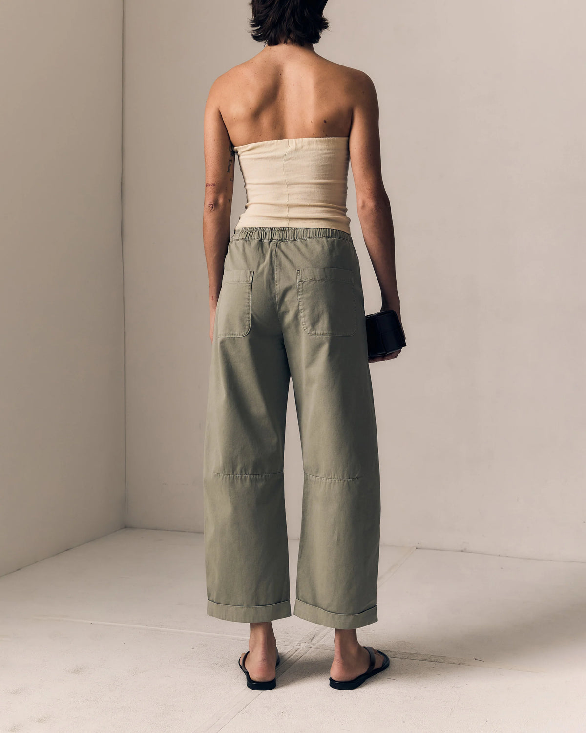 Le Jean Mara Sateen Drawstring Pant - Soft Sage
