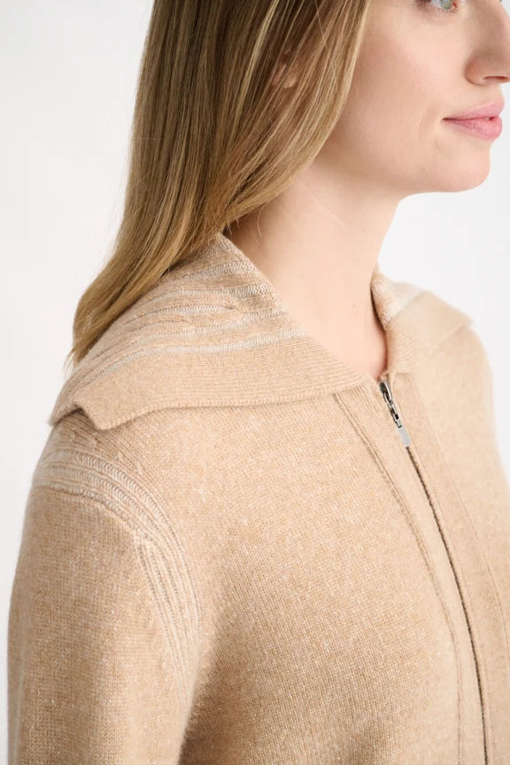 Kinross Plaited Zip Cardigan