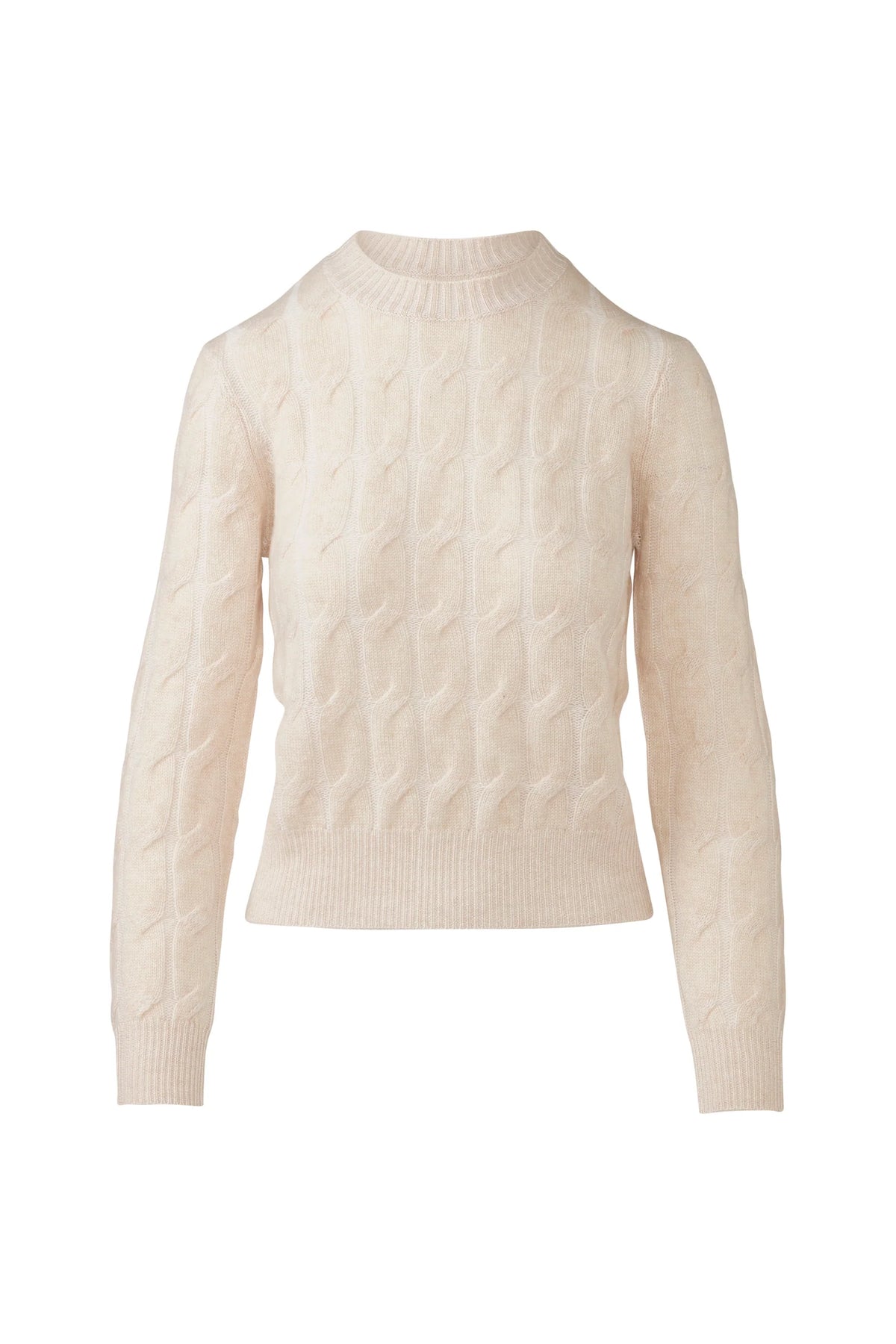 Kinross Plaited Cashmere Cable Crew