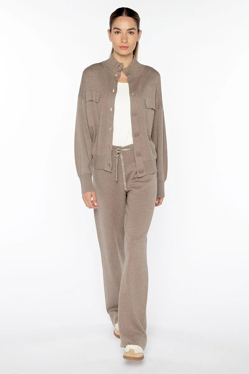 Kinross Doubleknit Buttom Mock Cardigan