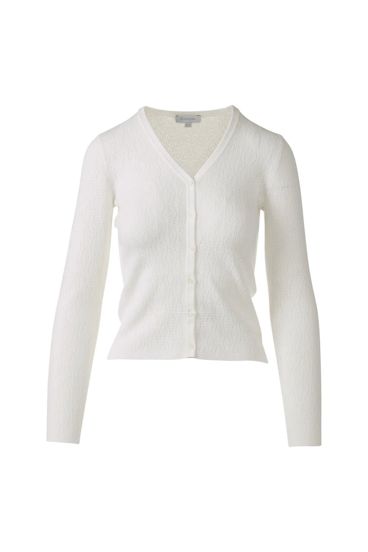 Kinross Pointelle Button Front Vee