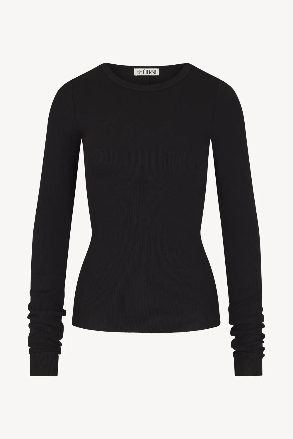Eterne Long Sleeve Fitted Top - Black