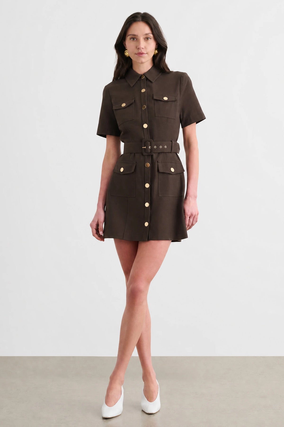 Toccin Lydia Snap Front Dress - Cocoa