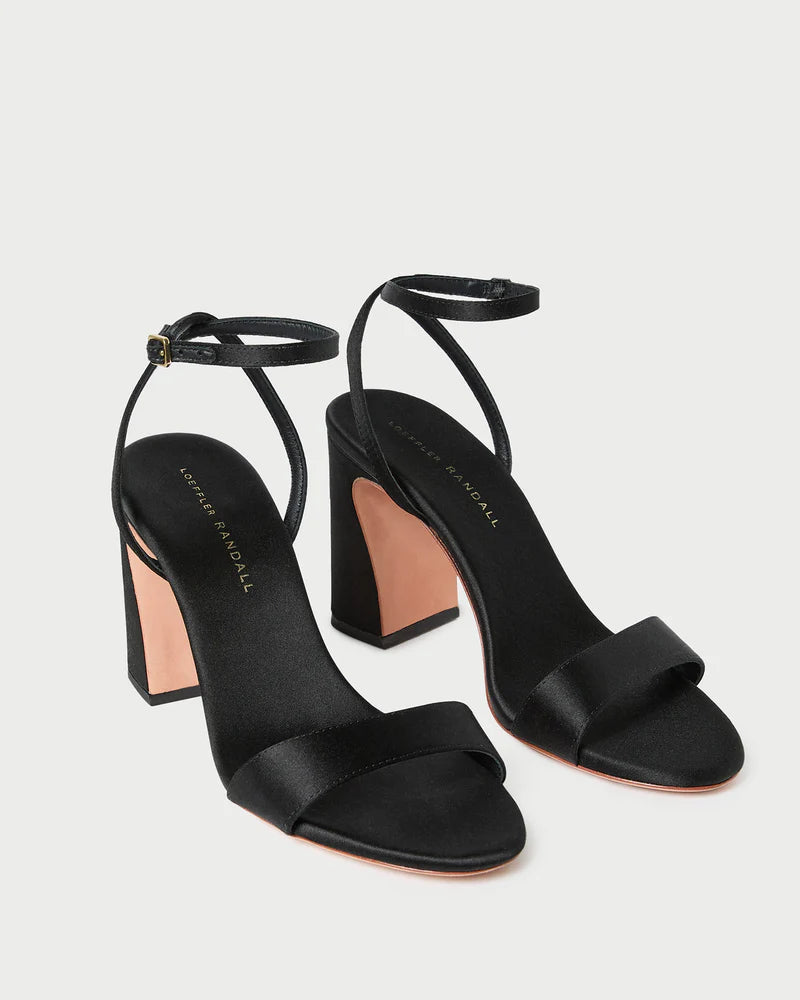 Loeffler Randall Malia Curved Heel -Black Satin