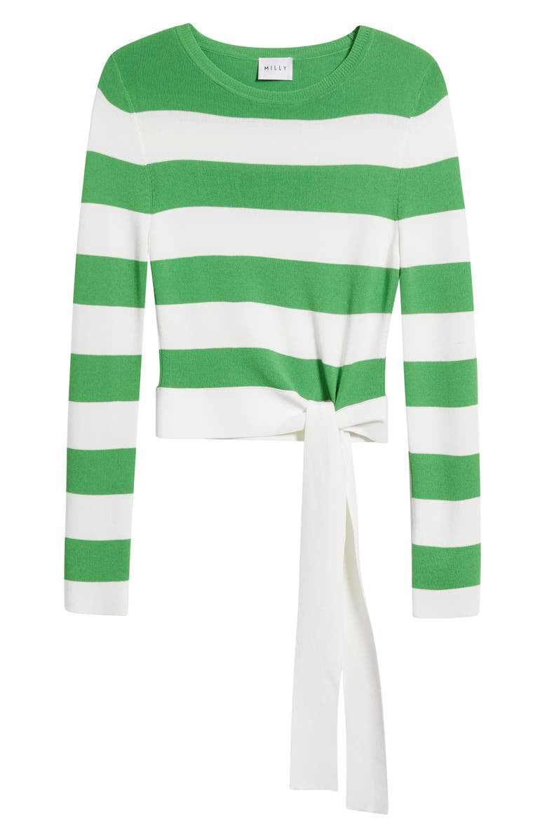 Milly Gia Stripe Waist Tie Pullover