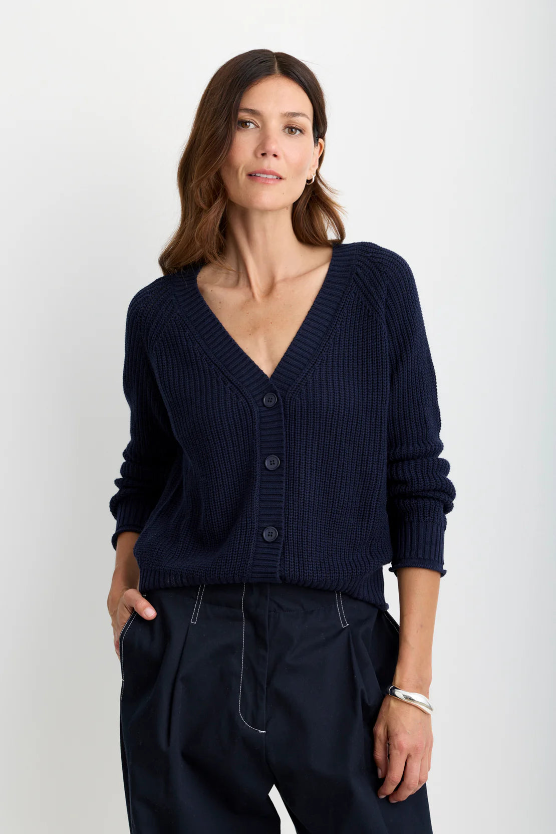 One Grey Day Raleigh Cardigan - Navy