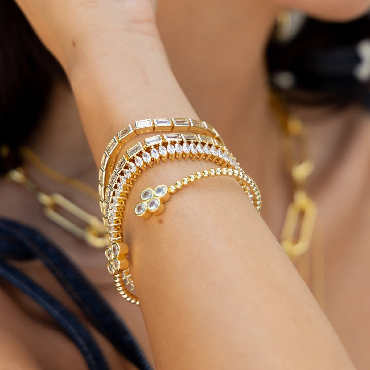 Sahira Jewelry Design Maisley Tennis Bracelet - Gold