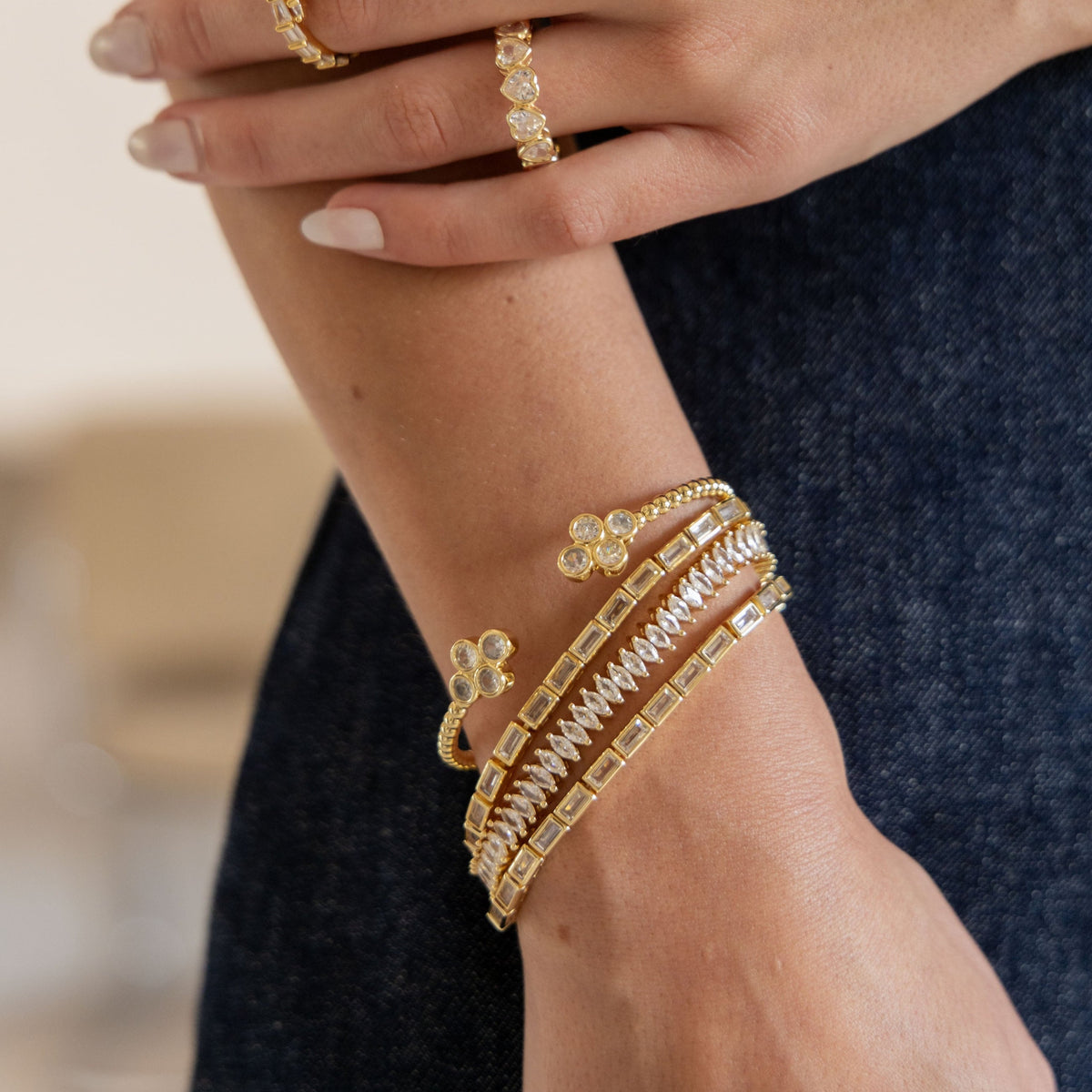 Sahira Jewelry Design Maisley Tennis Bracelet - Gold