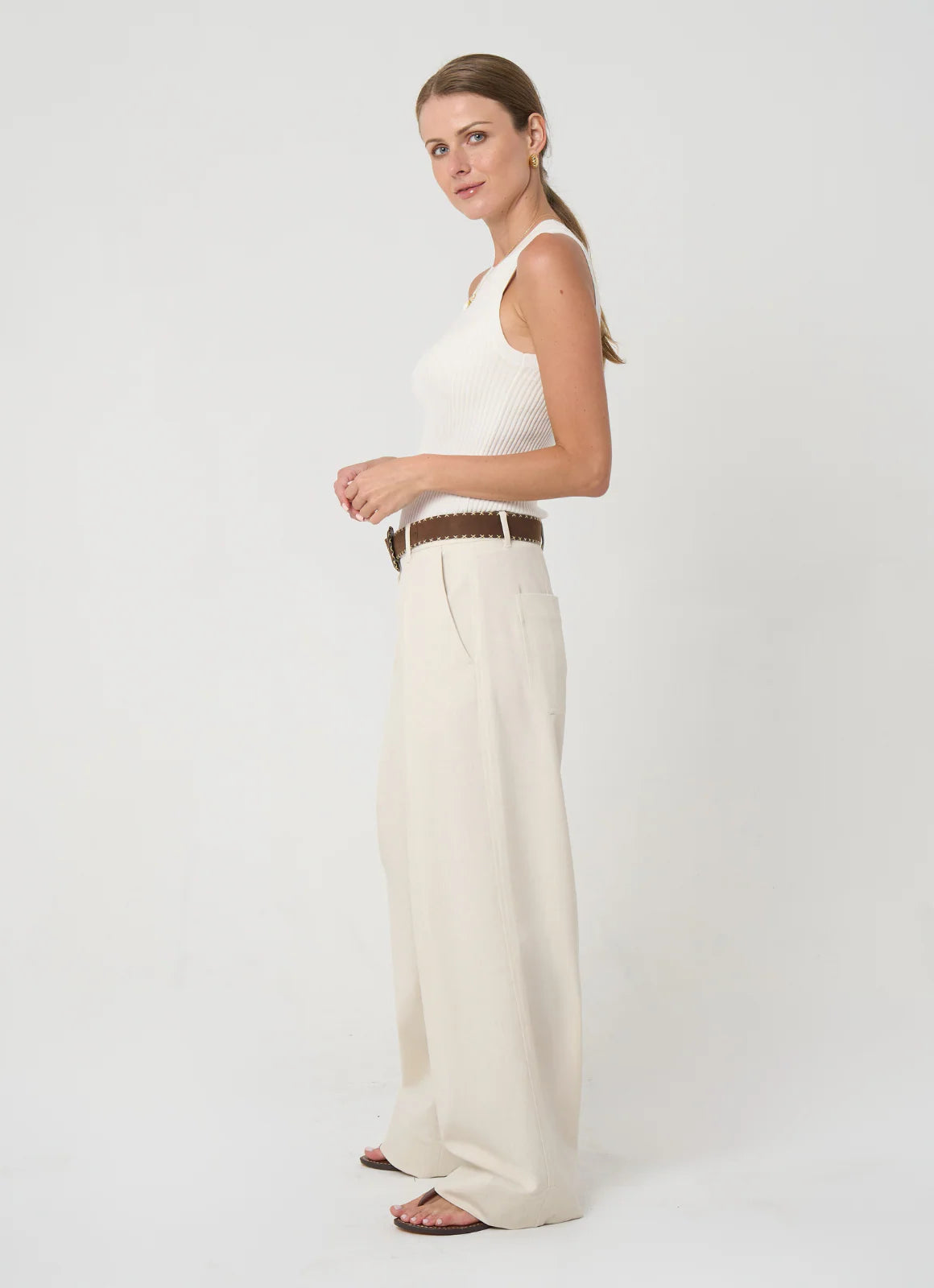 Phoebe Jon Penny Pleated Pant in Viscose