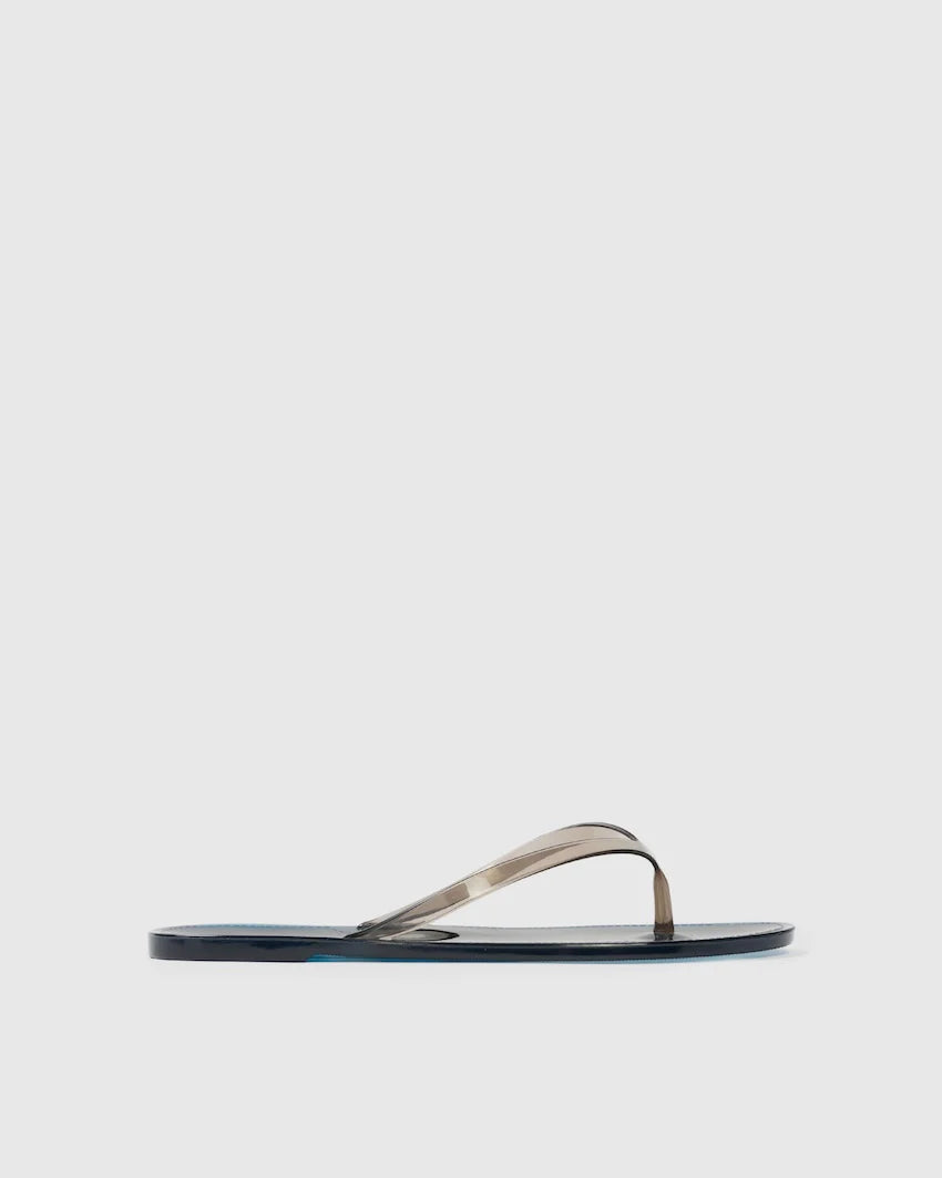 Black Suede Studio Crystal Sandal - Navy