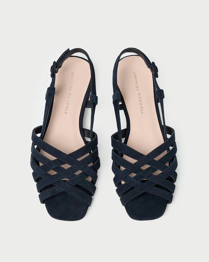 Loeffler Randall Shelly Navy Lattice Sling Back Sandal
