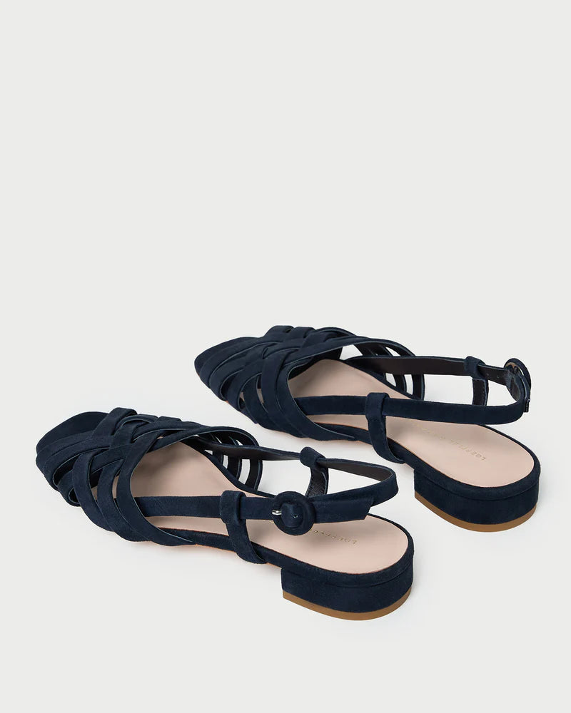 Loeffler Randall Shelly Navy Lattice Sling Back Sandal