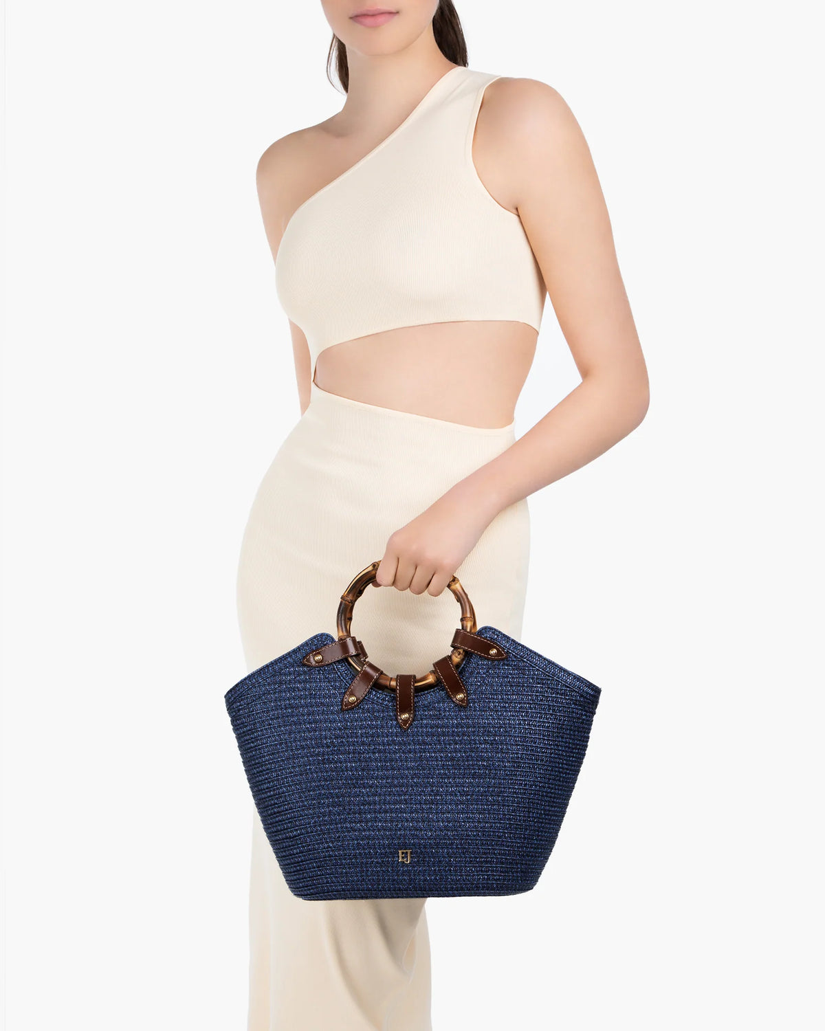 Eric Javits My Way Straw Bag - Navy
