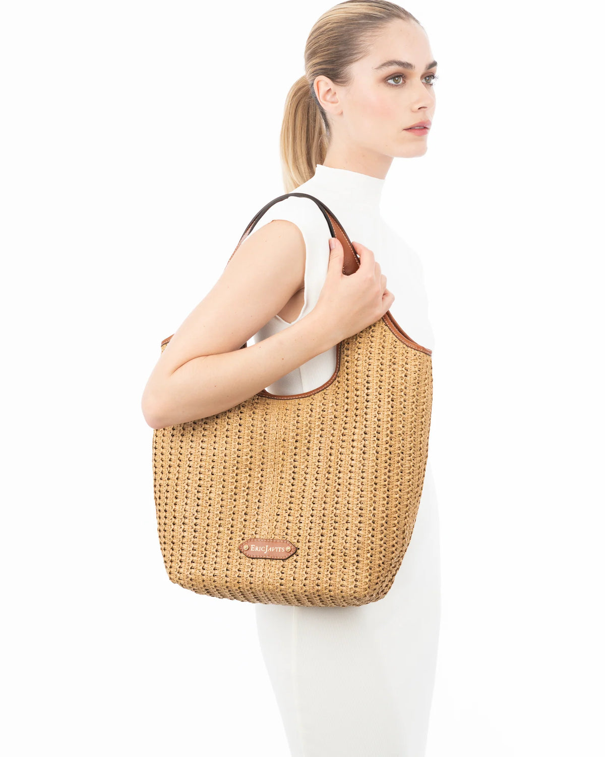 Eric Javits Mykonos Raffia Handbag - Natural