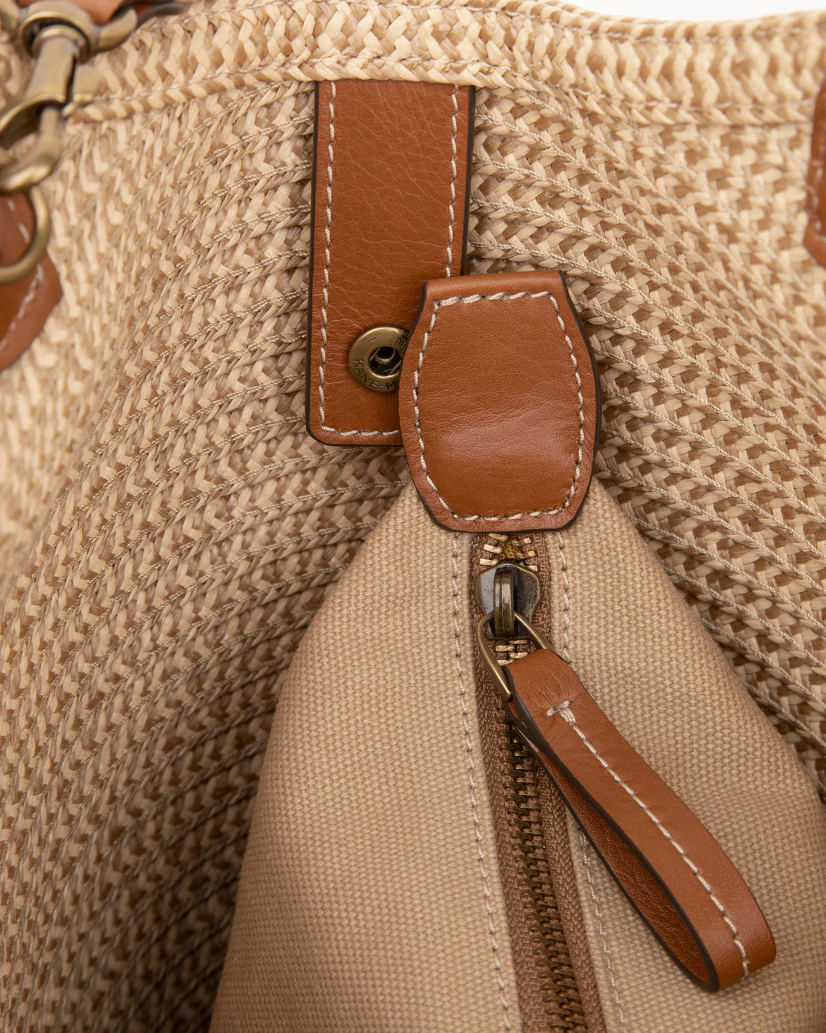Eric Javits Trek Straw Bag Tote - Peanut