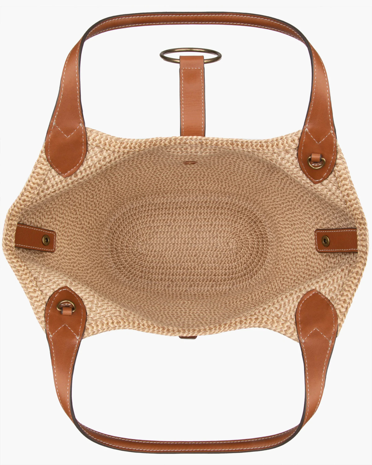Eric Javits Trek Straw Bag Tote - Peanut