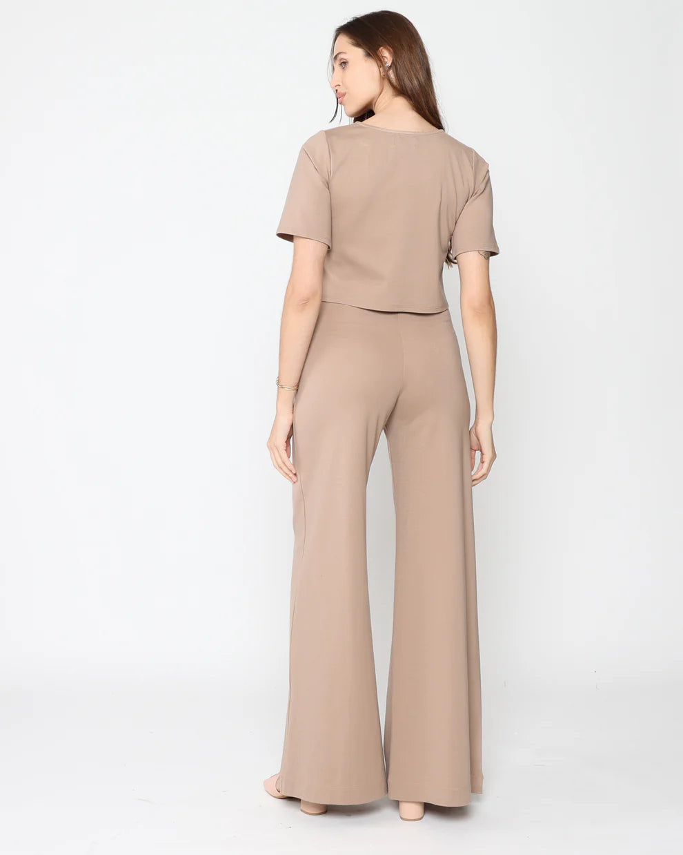 Ripley Rader Khaki Ponte Knit Short Sleeve Top