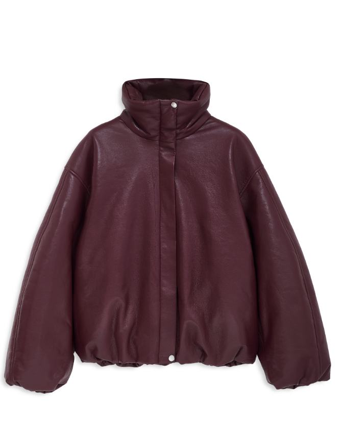 Anine Bing Cyrus Jacket - Burgundy Recycled Leather