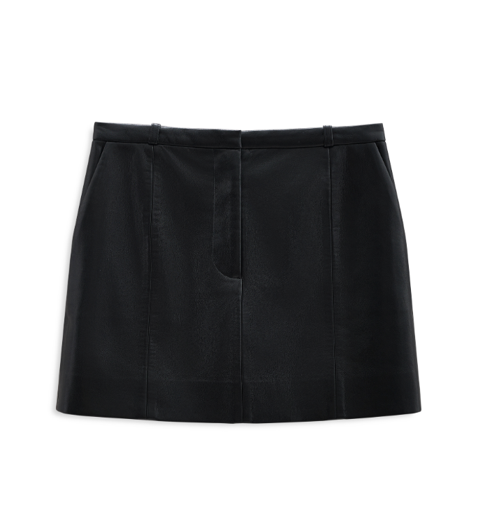 Benedict Mini Skirt - Black Recycled Leather