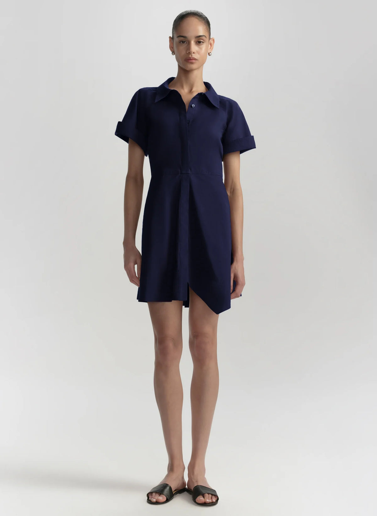 ALC Julie Cotton Mini Shirtdress - Navy