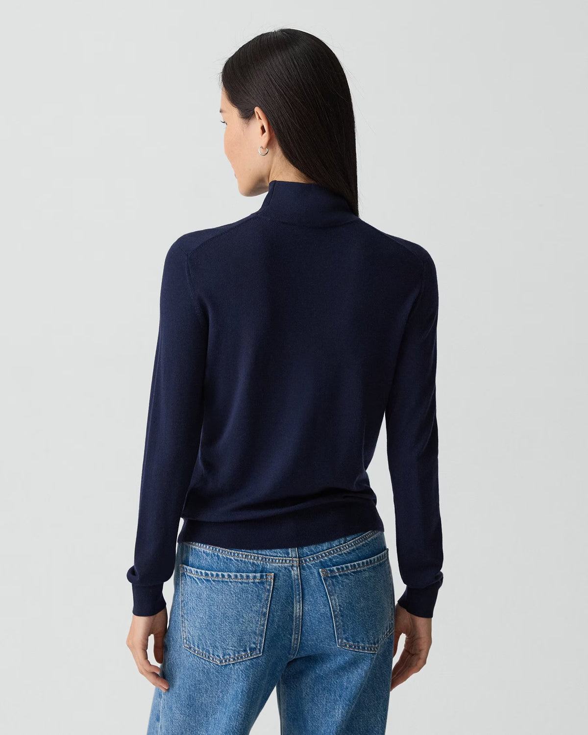 Theory Turtleneck Sweater in Regal Wool - Deep Navy