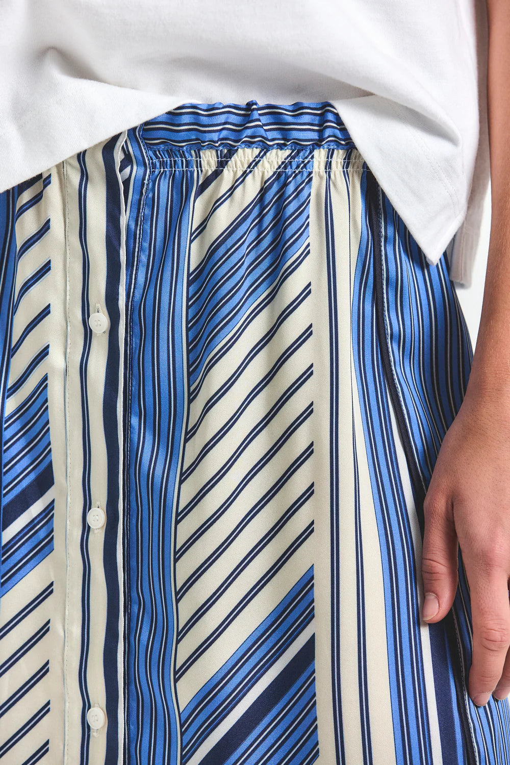 Ravenna Stripe Satin Skirt