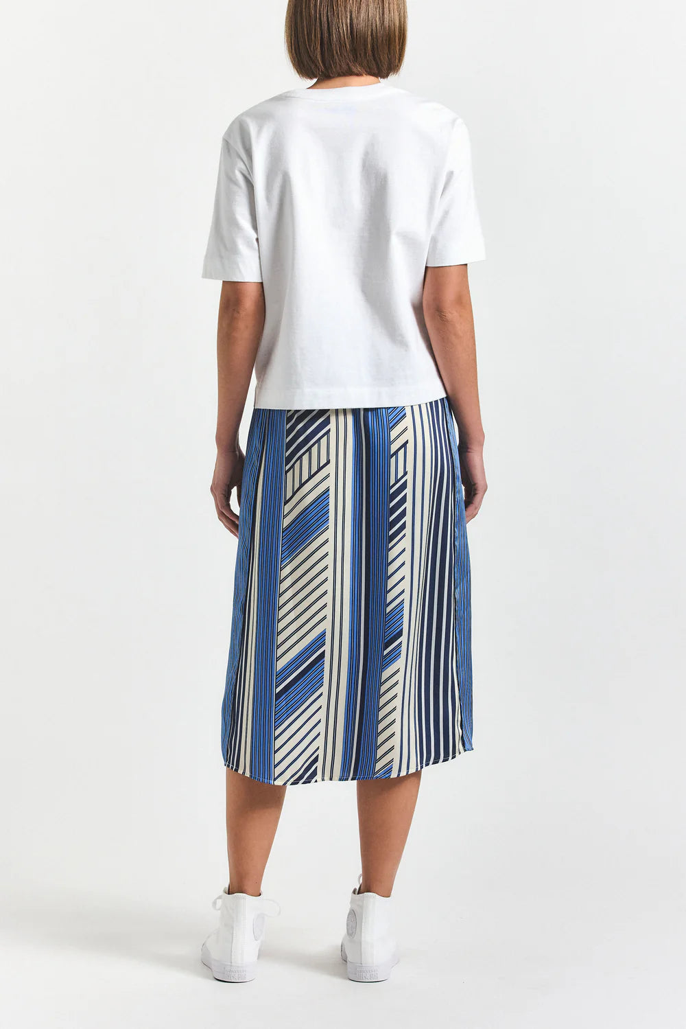 Ravenna Stripe Satin Skirt