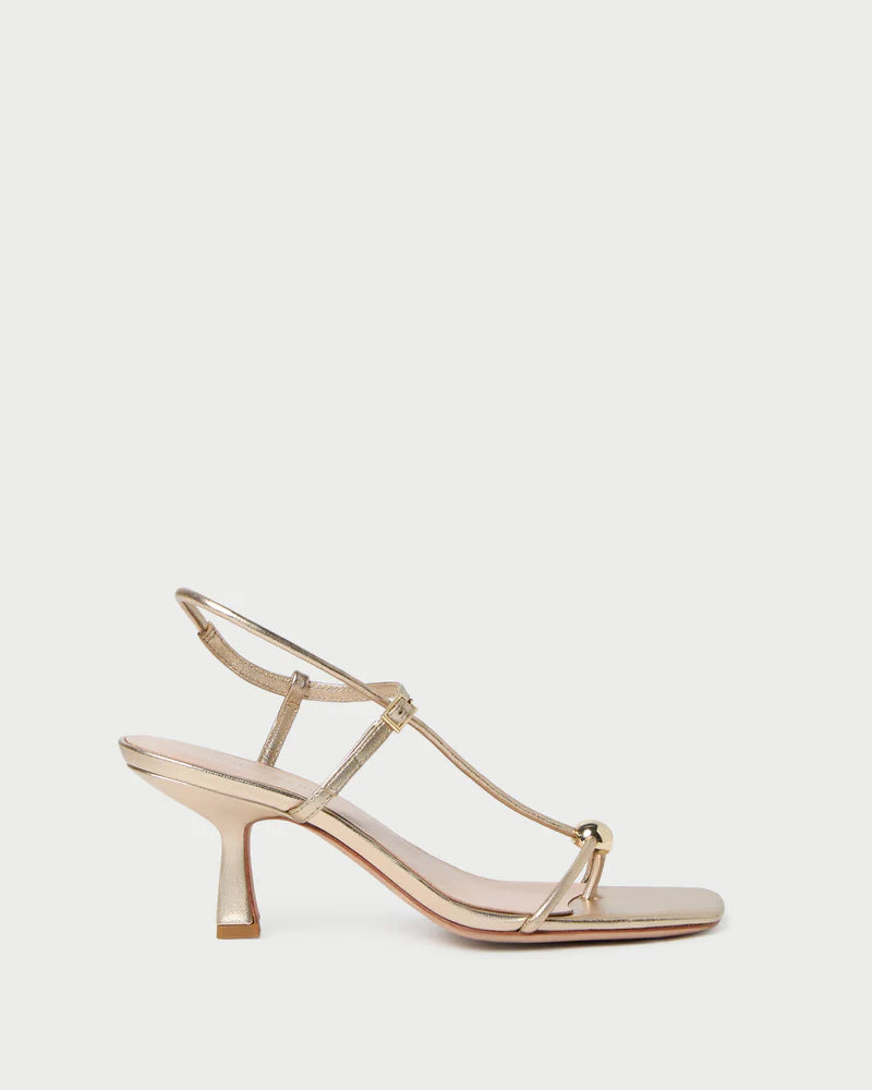 Loeffler Randall Triana Strappy Mid-Heel Sandal - Champagne