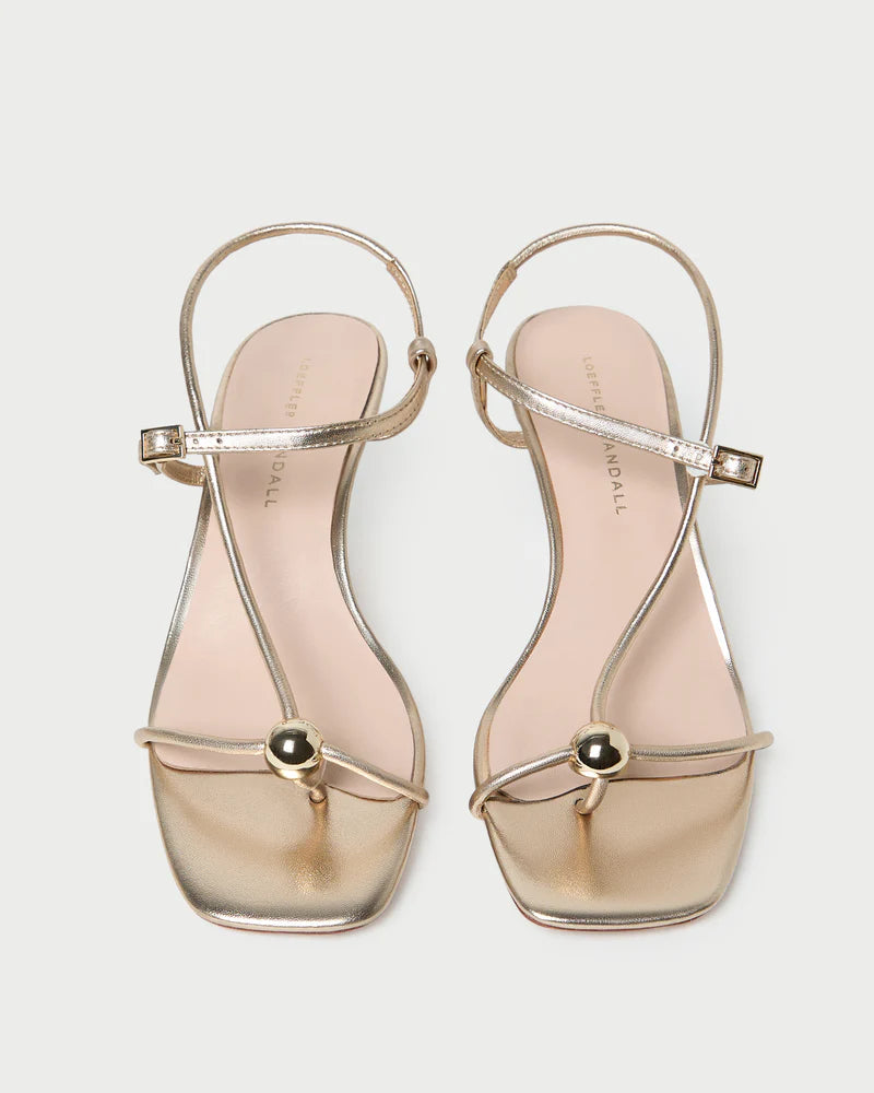 Loeffler Randall Triana Strappy Mid-Heel Sandal - Champagne