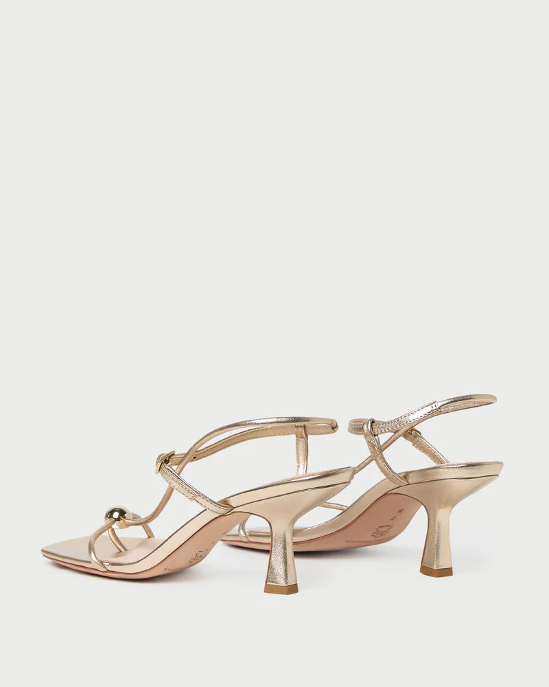 Loeffler Randall Triana Strappy Mid-Heel Sandal - Champagne