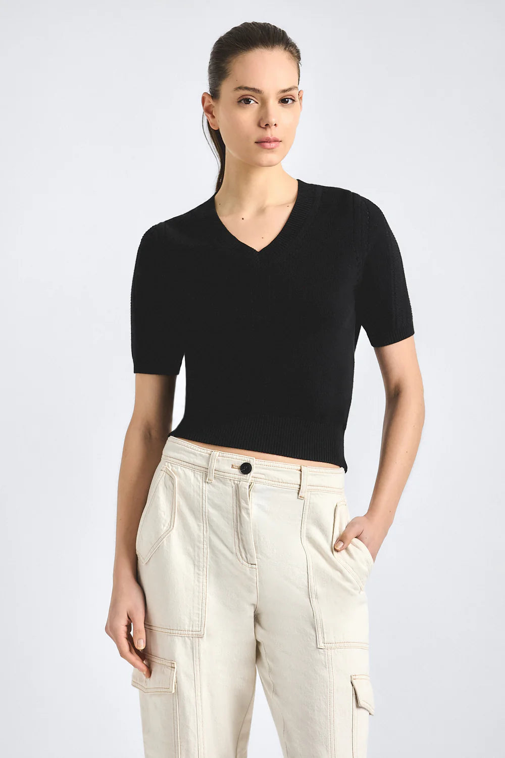 Derek Lam Serenea Pointelle Sweater Top