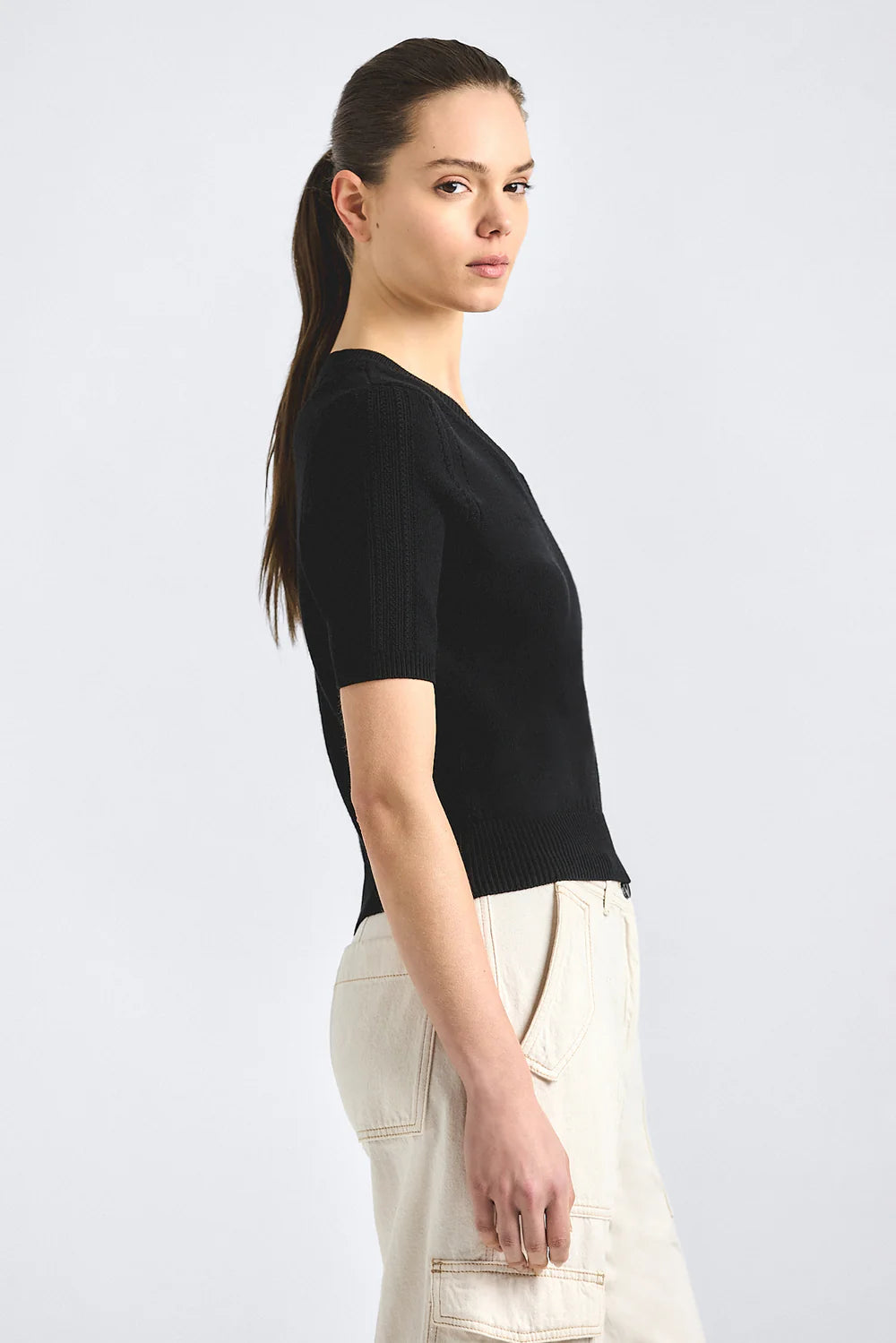 Derek Lam Serenea Pointelle Sweater Top