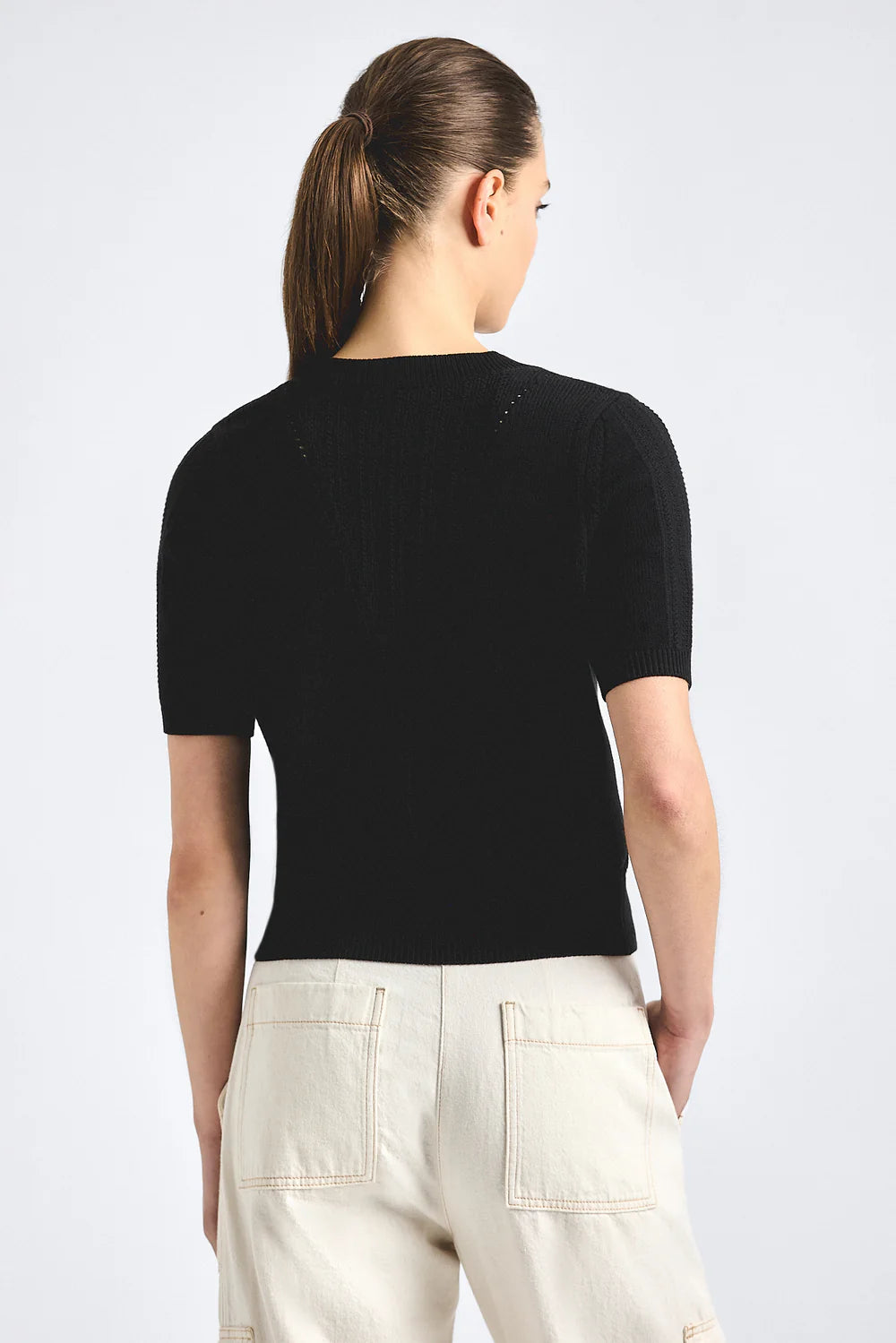 Derek Lam Serenea Pointelle Sweater Top