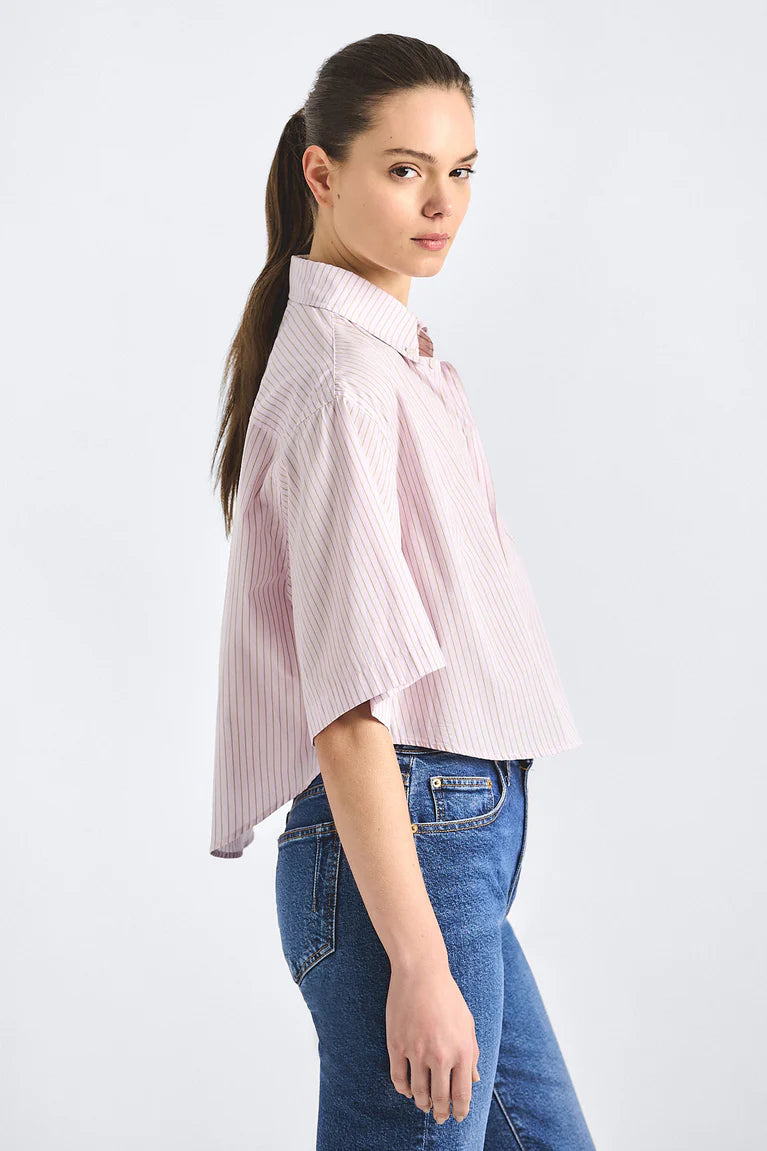 Derek Lam Ember Cropped Button Down Shirt