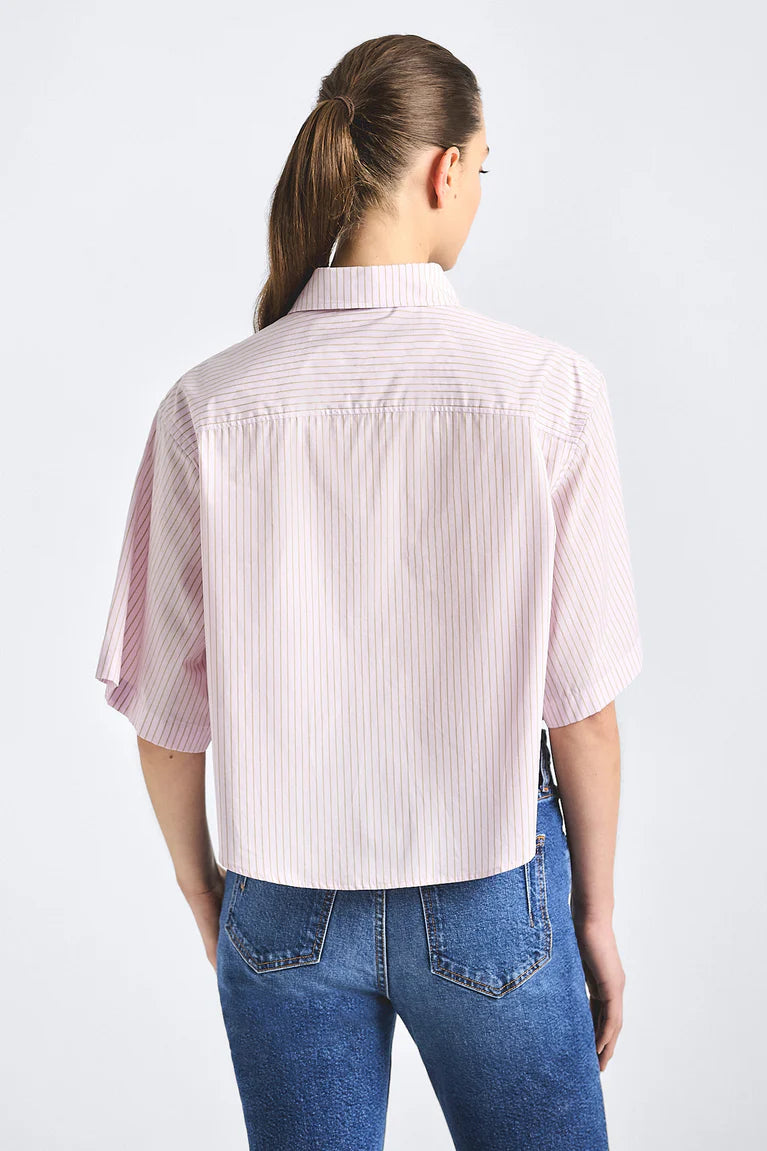 Derek Lam Ember Cropped Button Down Shirt