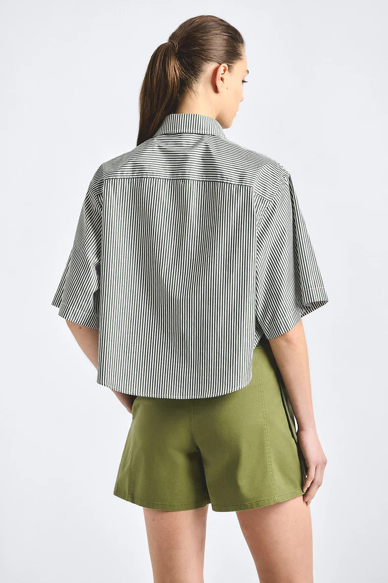 Derek Lam Ember Cropped Button Down Shirt