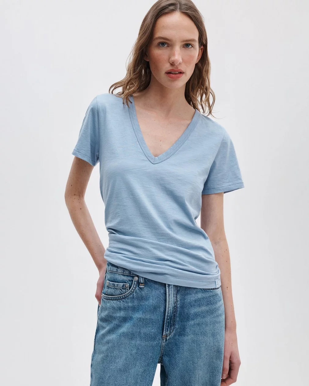 rag&bone Slub Vee - Haze Blue
