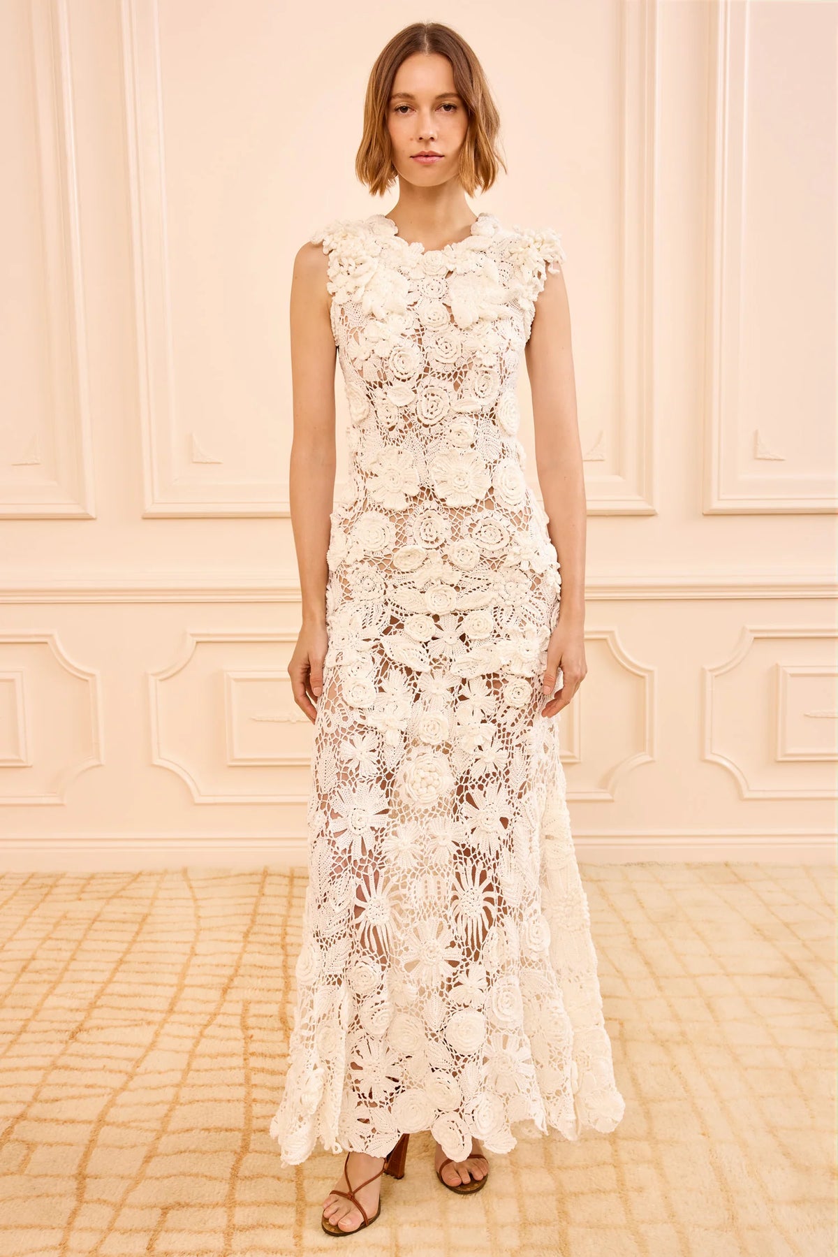 Ulla Johnson Anita Hand Crochet Dress - Pearled Ivory