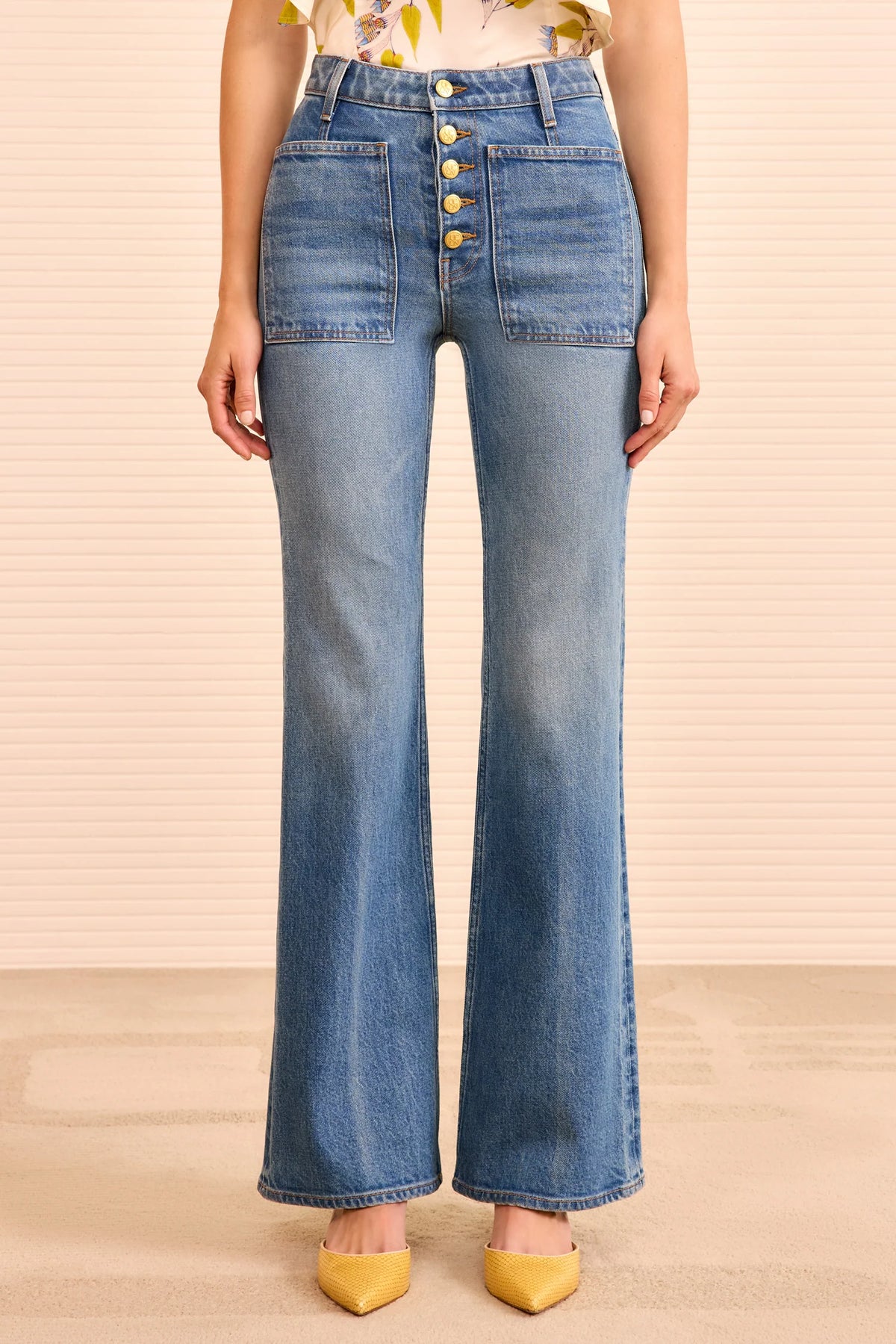 Ulla Johnson The Stretch Lou Kick Flare Jean - Danube
