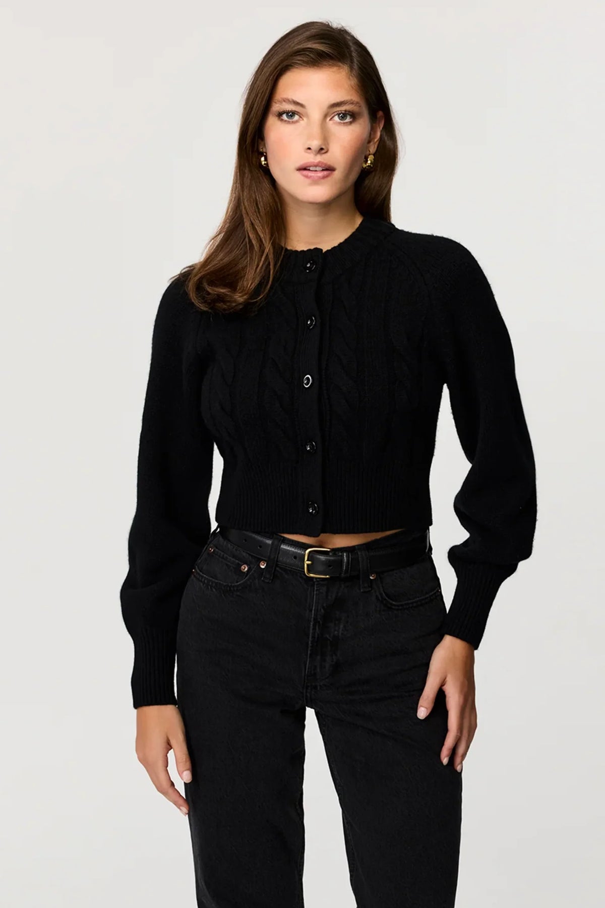 Toccin Rita Cable Knit Cardigan - Jet