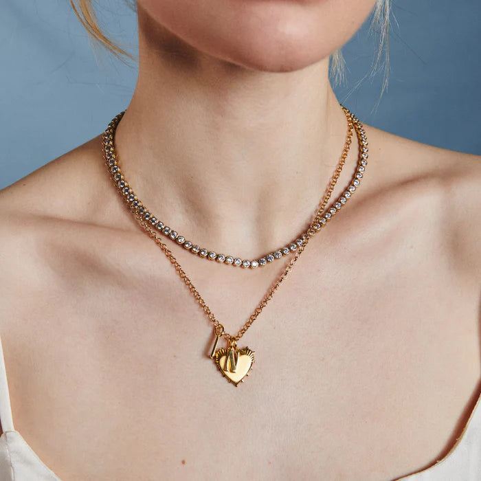 Hart Bezel Tennis Necklace