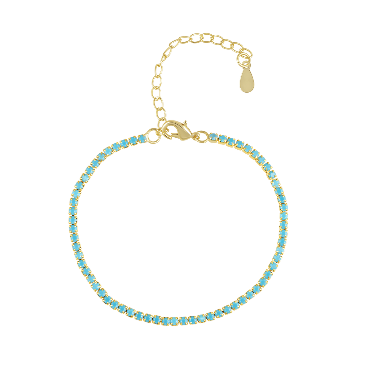 Sahira Eloise Tennis Bracelet Turquoise