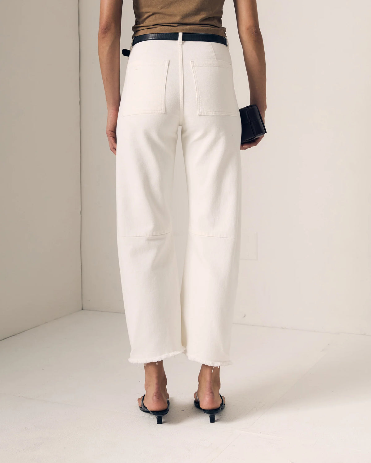 Le Jean Utility Soft Barrel Jeans - White