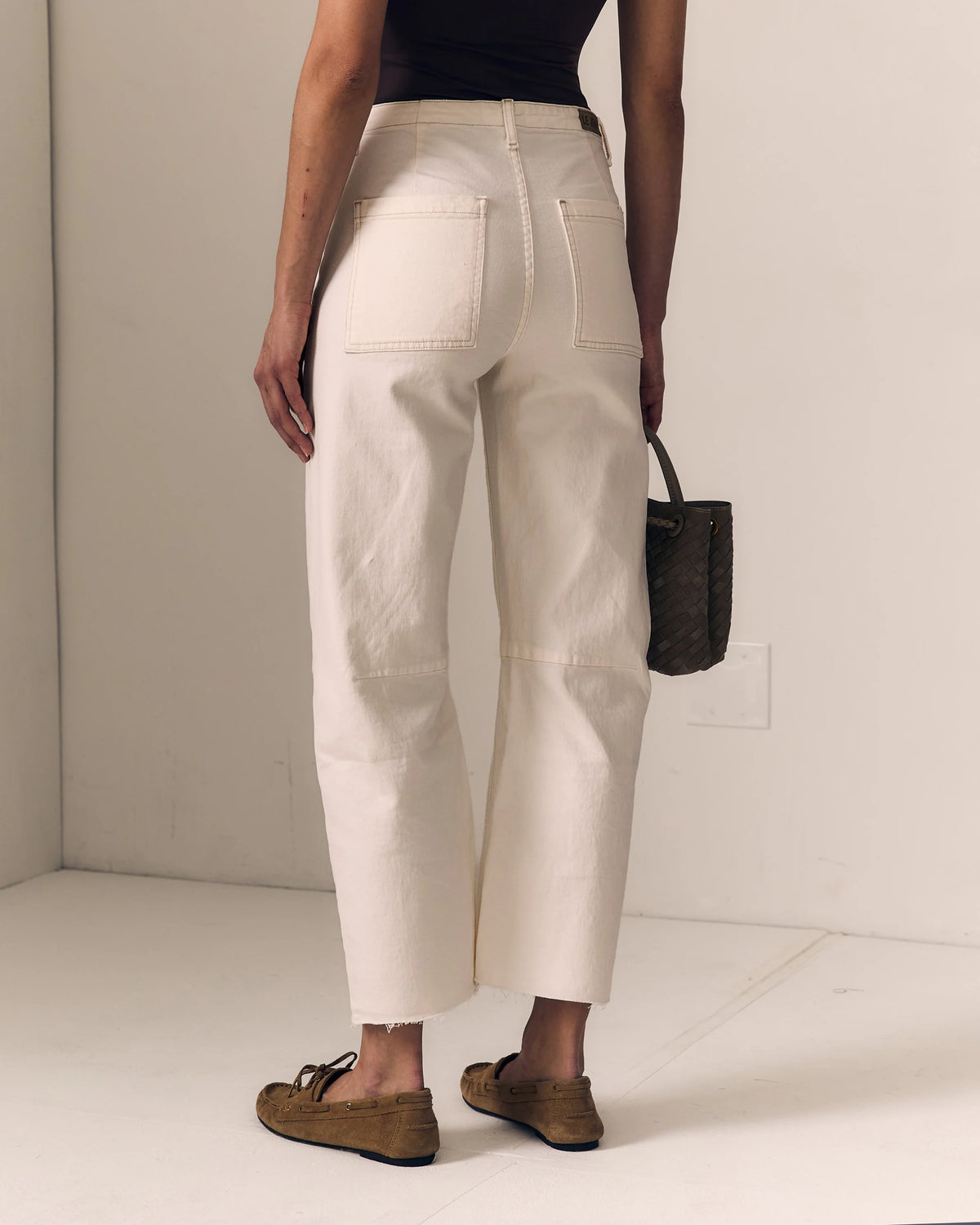 Le Jean Utility Soft Barrel Jeans - Bone