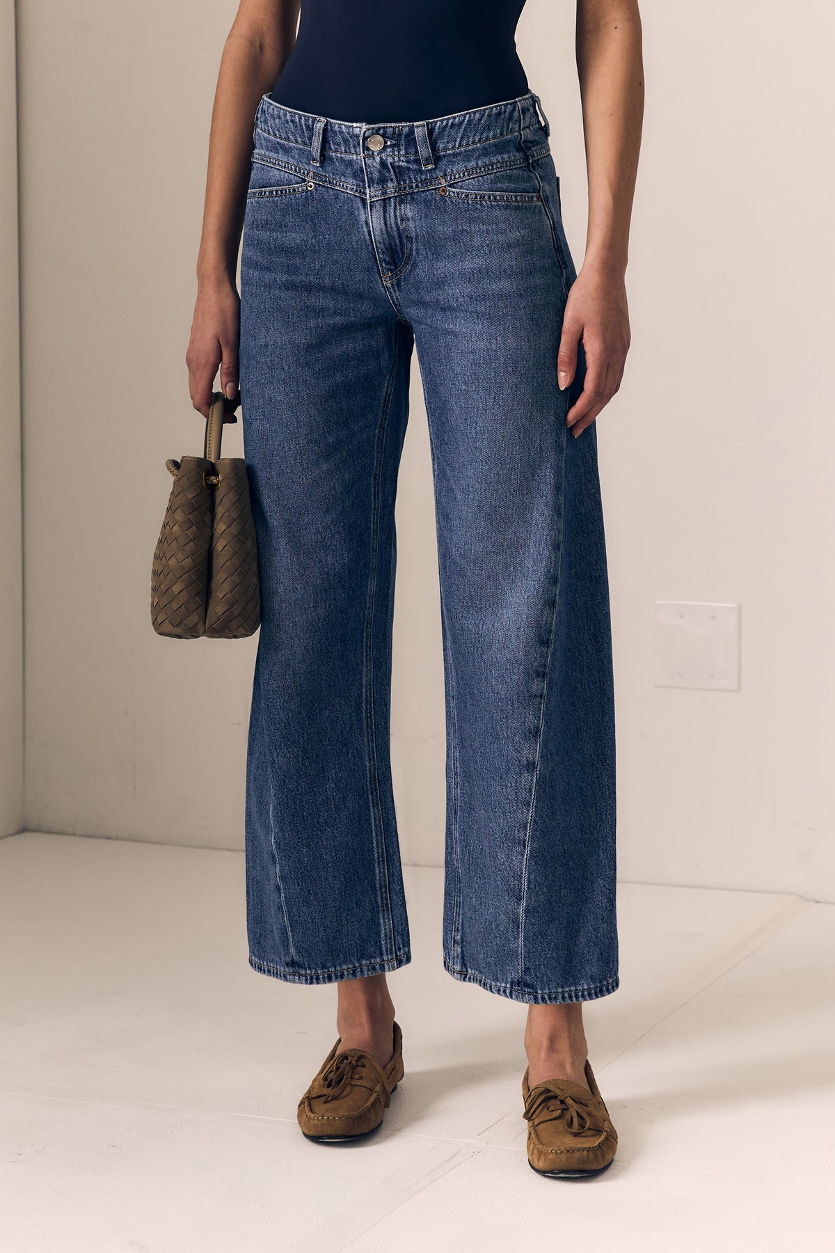 Le Jean Selena Crop - Mide Rise, Indigo Bloom