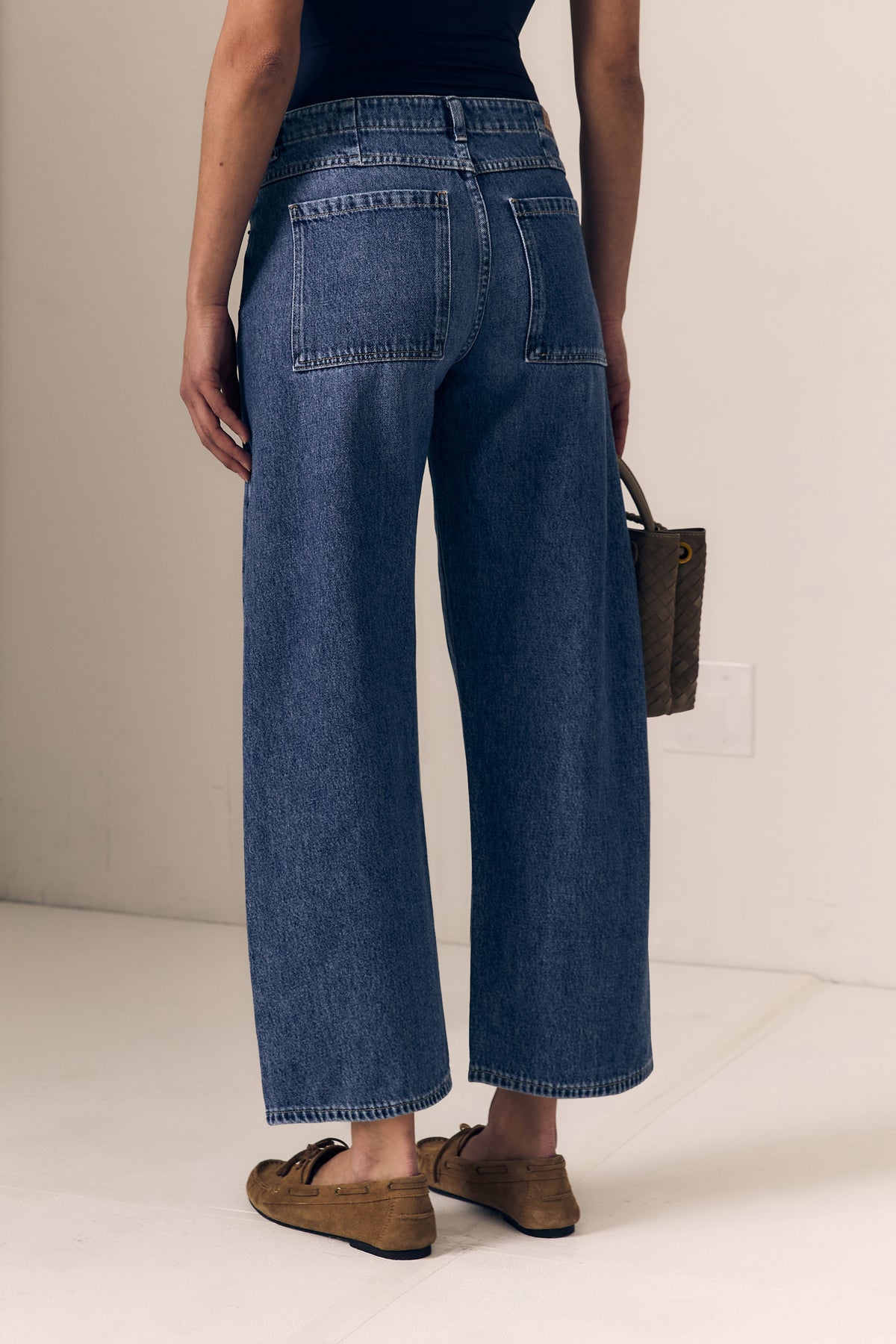 Le Jean Selena Crop - Mide Rise, Indigo Bloom
